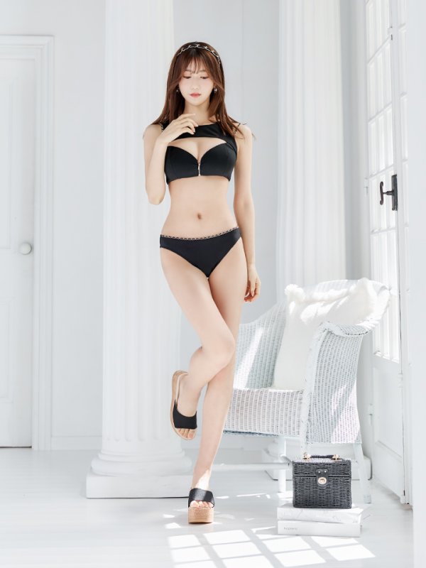 画像7: 【即日発送】【ビキニ】【水着】バストオープン＆ジップチェーンビキニ 2点セット[YMT] (7)