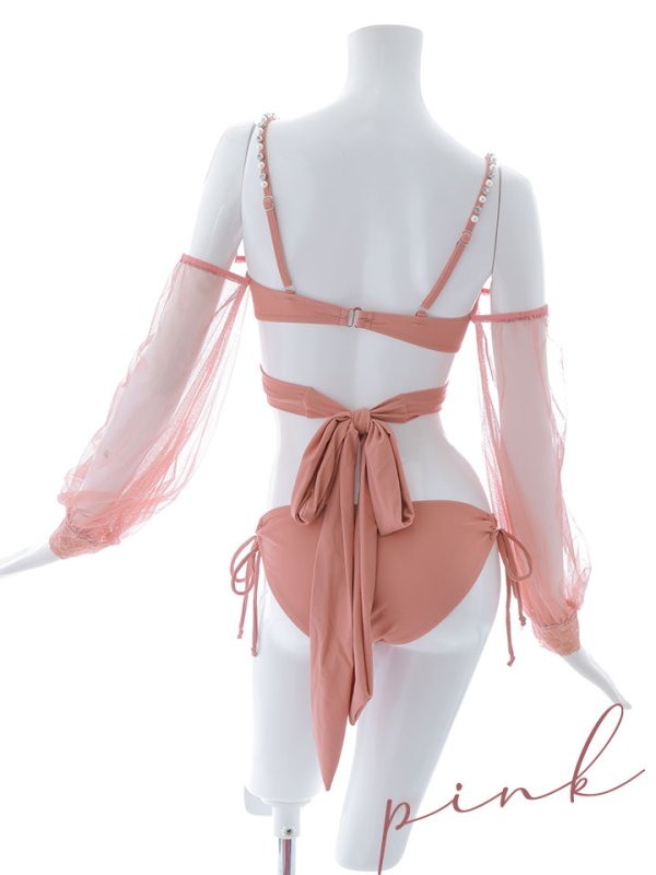 画像26: 【即日発送】【ビキニ】【水着】ふんわりシアー長袖ビキニ 2点セット[YMT] (26)