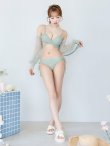 画像13: 【即日発送！】【ビキニ】【水着】ふんわりシアー長袖ビキニ 2点セット[YMT] (13)