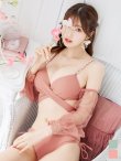 画像1: 【即日発送！】【ビキニ】【水着】ふんわりシアー長袖ビキニ 2点セット[YMT] (1)