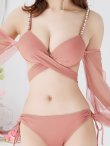 画像16: 【即日発送！】【ビキニ】【水着】ふんわりシアー長袖ビキニ 2点セット[YMT] (16)