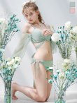 画像2: 【即日発送！】【ビキニ】【水着】ふんわりシアー長袖ビキニ 2点セット[YMT] (2)