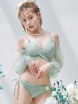 画像10: 【即日発送！】【ビキニ】【水着】ふんわりシアー長袖ビキニ 2点セット[YMT] (10)