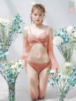 画像4: 【即日発送！】【ビキニ】【水着】ふんわりシアー長袖ビキニ 2点セット[YMT] (4)