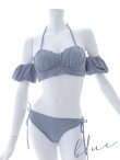 画像37: 【即日発送！】【ビキニ】【水着】くしゅっとオフショル袖シンプルビキニ 2点セット[YMT] (37)