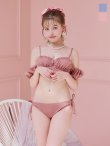 画像6: 【ビキニ】【水着】くしゅっとオフショル袖シンプルビキニ 2点セット【予約商品/5月中旬発送予定】[OF03C] (6)