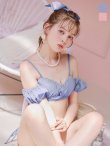 画像5: 【ビキニ】【水着】くしゅっとオフショル袖シンプルビキニ 2点セット【予約商品/5月中旬発送予定】[OF03C] (5)