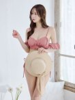 画像14: 【即日発送！】【ビキニ】【水着】くしゅっとオフショル袖シンプルビキニ 2点セット[YMT] (14)