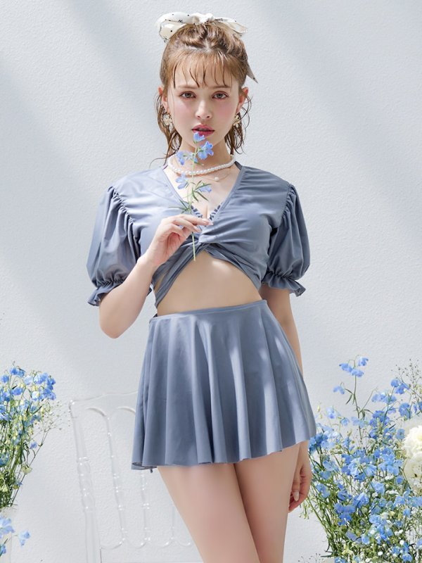 画像5: 【即日発送】【ビキニ】【水着】羽織＆スカート付き4WAYビキニ 4点セット[YMT] (5)