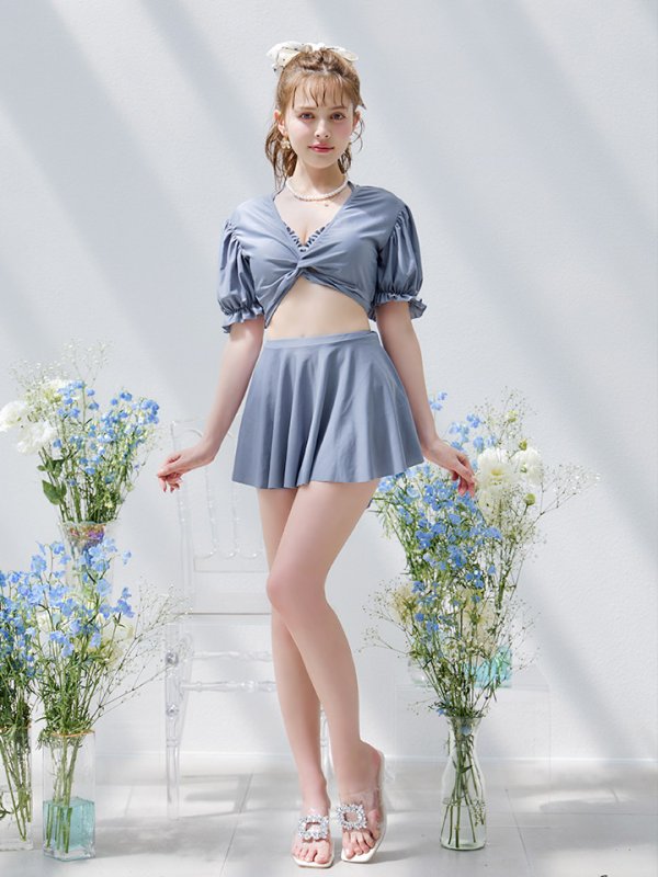 画像12: 【即日発送】【ビキニ】【水着】羽織＆スカート付き4WAYビキニ 4点セット[YMT] (12)