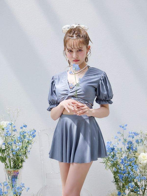 画像6: 【即日発送】【ビキニ】【水着】羽織＆スカート付き4WAYビキニ 4点セット[YMT] (6)