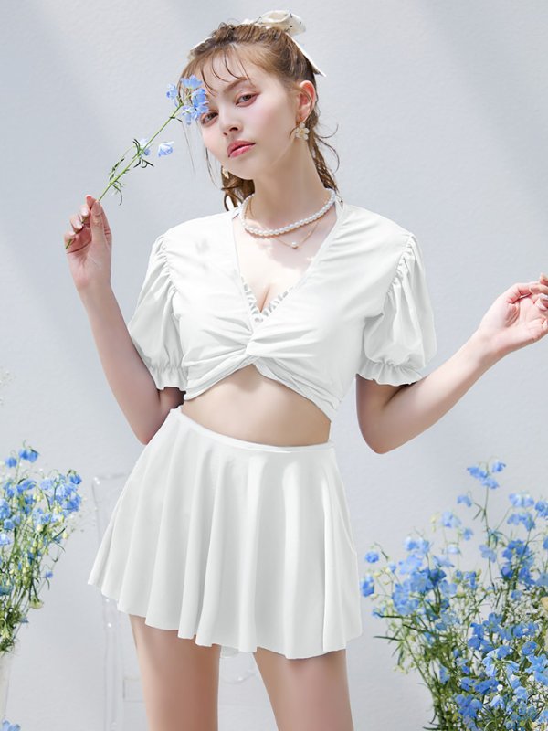 画像30: 【即日発送】【ビキニ】【水着】羽織＆スカート付き4WAYビキニ 4点セット[YMT] (30)