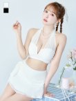 画像4: 【予約商品/7月上旬発送予定】【ビキニ】【水着】シアーホルターネックスカート付きビキニ 3点セット[YMT] (4)