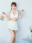 画像10: 【予約商品/7月上旬発送予定】【ビキニ】【水着】シアーホルターネックスカート付きビキニ 3点セット[YMT] (10)