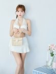 画像12: 【予約商品/7月上旬発送予定】【ビキニ】【水着】シアーホルターネックスカート付きビキニ 3点セット[YMT] (12)