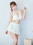 画像14: 【予約商品/7月上旬発送予定】【ビキニ】【水着】シアーホルターネックスカート付きビキニ 3点セット[YMT] (14)