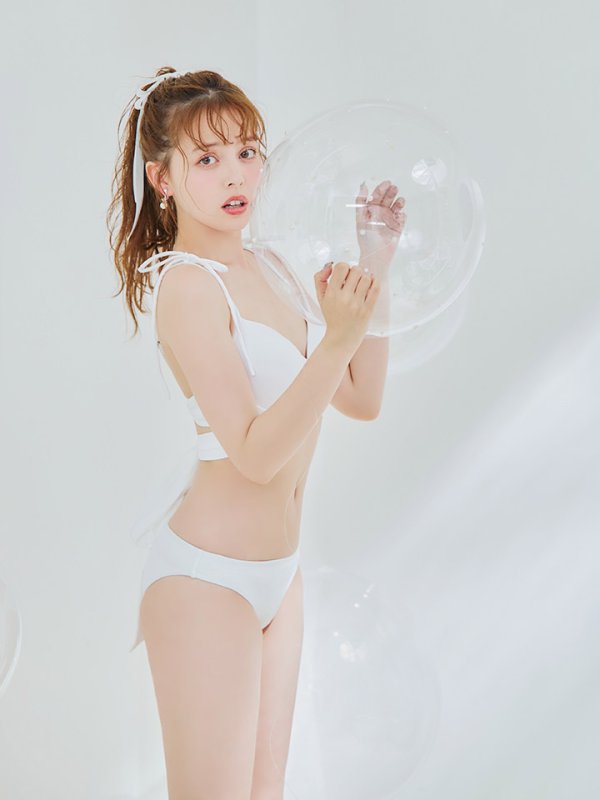 画像25: 【即日発送】【ビキニ】【水着】バッククロスリボンワンカラービキニ 2点セット [YMT] (25)