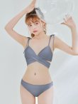 画像4: 【ノベルティ対象】【予約 / 6月中旬発送予定】【ビキニ】【水着】バッククロスリボンワンカラービキニ 2点セット [YMT] (4)