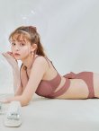 画像1: 【ノベルティ対象】【予約 / 6月中旬発送予定】【ビキニ】【水着】バッククロスリボンワンカラービキニ 2点セット [YMT] (1)