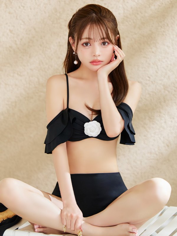 画像10: 【即日発送】【ビキニ】【水着】カメリアフラワービキニ 2点セット [YMT] (10)