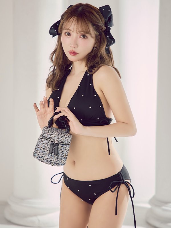 画像15: 【即日発送】【ビキニ】【水着】ホルターネックビジュービキニ 2点セット [YMT] (15)