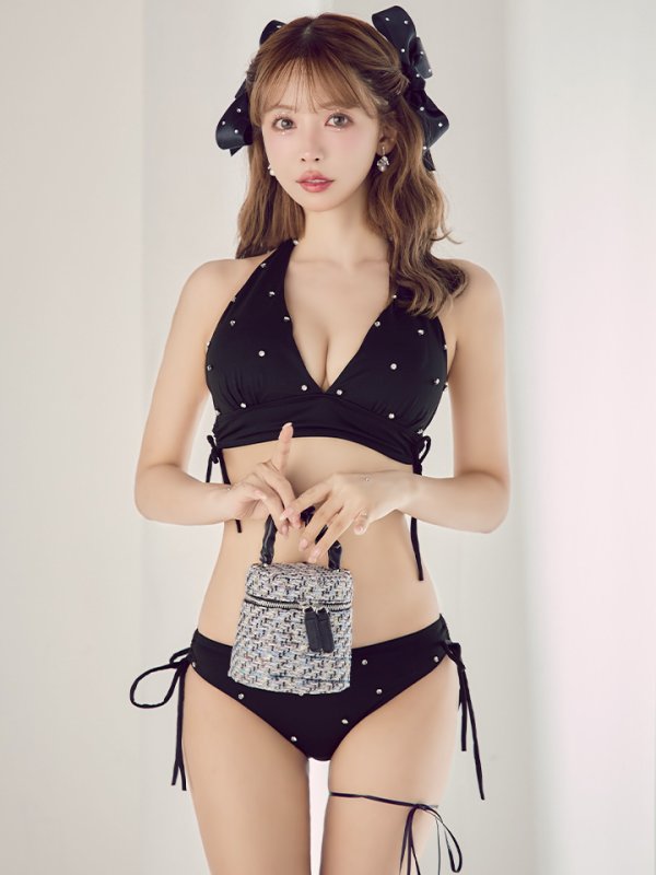 画像10: 【即日発送】【ビキニ】【水着】ホルターネックビジュービキニ 2点セット [YMT] (10)