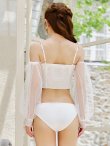 画像21: 【即日発送】【ビキニ】【水着】フリルティアードチュールリボンビキニ 3点セット[YMT] (21)