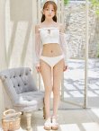 画像8: 【即日発送】【ビキニ】【水着】フリルティアードチュールリボンビキニ 3点セット[YMT] (8)