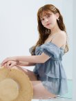 画像26: 【予約 / 6月下旬発送予定】【ビキニ】【水着】 フリルシフォン×オフショルダー ビキニ 2点セット[YMT] (26)