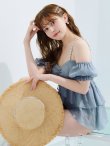 画像16: 【予約 / 6月下旬発送予定】【ビキニ】【水着】 フリルシフォン×オフショルダー ビキニ 2点セット[YMT] (16)