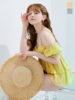 画像2: 【予約 / 6月下旬発送予定】【ビキニ】【水着】 フリルシフォン×オフショルダー ビキニ 2点セット[YMT] (2)