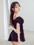 画像7: 【予約 / 6月上旬発送予定】【ビキニ】【水着】ビジューオフショルダーワンピースビキニ2点セット [YMT] (7)