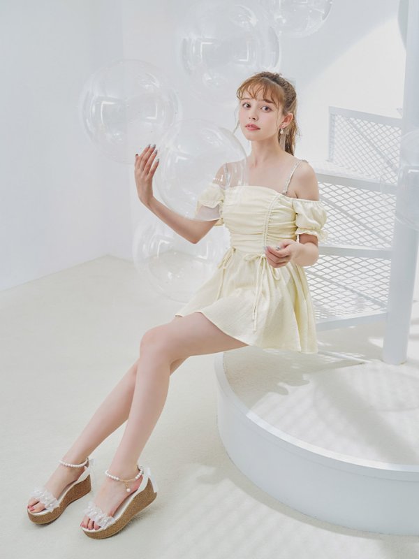 画像17: 【即日発送】【ビキニ】【水着】ビジューオフショルダーワンピースビキニ2点セット [FB01] (17)