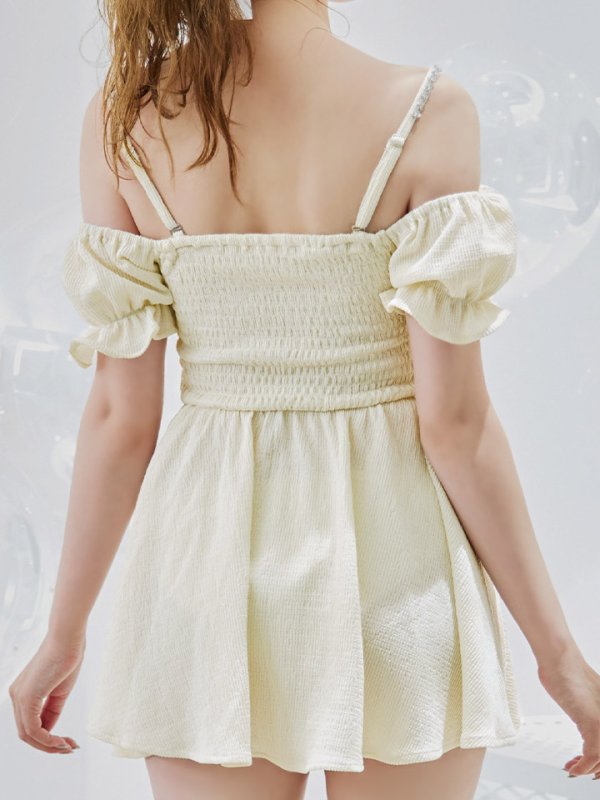 画像21: 【即日発送】【ビキニ】【水着】ビジューオフショルダーワンピースビキニ2点セット [FB01] (21)