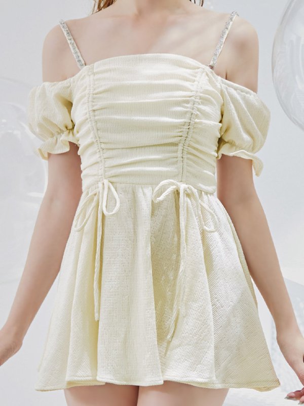 画像22: 【即日発送】【ビキニ】【水着】ビジューオフショルダーワンピースビキニ2点セット [FB01] (22)