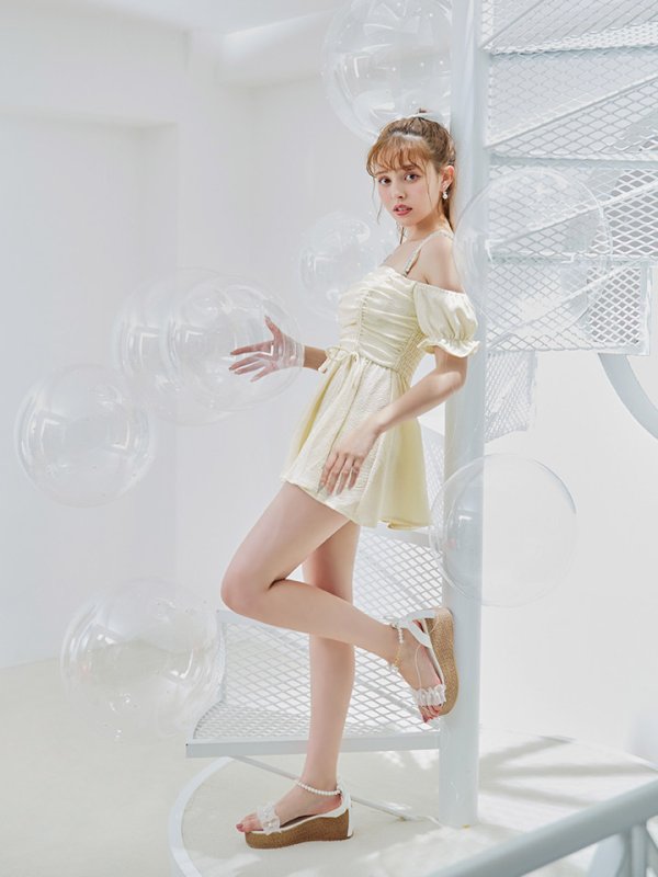 画像12: 【即日発送】【ビキニ】【水着】ビジューオフショルダーワンピースビキニ2点セット [FB01] (12)