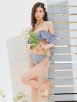 画像3: 【予約 / 6月下旬発送予定】【ビキニ】【水着】ビジューオフショルダーフリルビキニ 2点セット[YMT] (3)