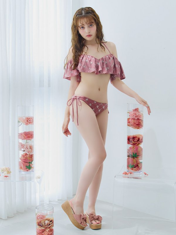 画像22: 【即日発送】【ビキニ】【水着】ビジューオフショルダーフリルビキニ 2点セット[YMT]M266dz (22)