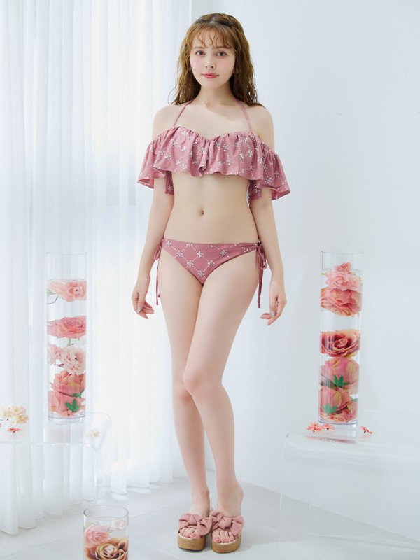 画像6: 【即日発送】【ビキニ】【水着】ビジューオフショルダーフリルビキニ 2点セット[YMT]M266dz (6)