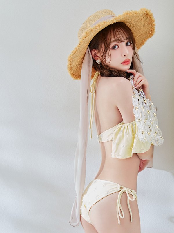 画像20: 【即日発送】【ビキニ】【水着】ビジューオフショルダーフリルビキニ 2点セット[YMT]M266dz (20)