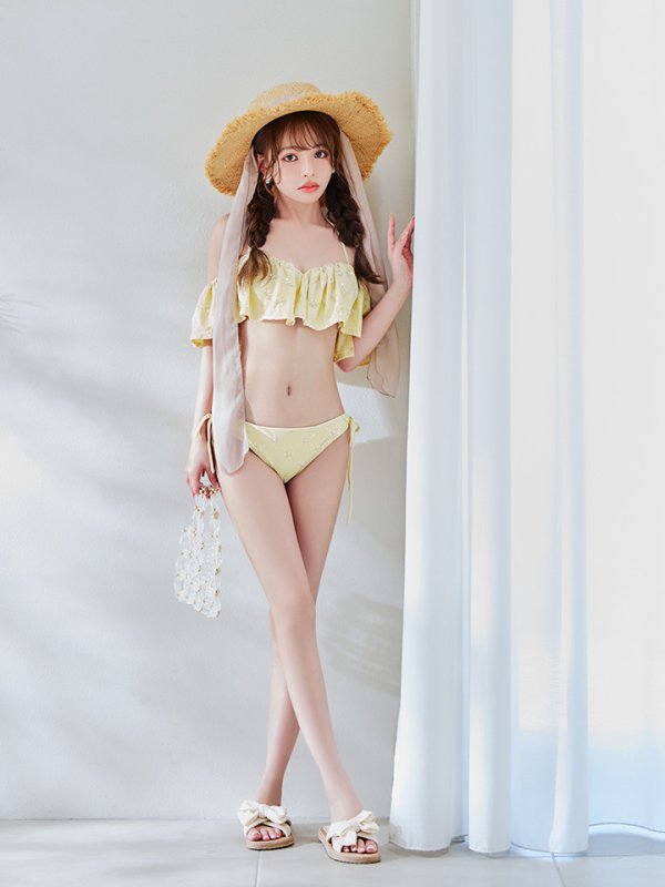 画像10: 【即日発送】【ビキニ】【水着】ビジューオフショルダーフリルビキニ 2点セット[YMT]M266dz (10)