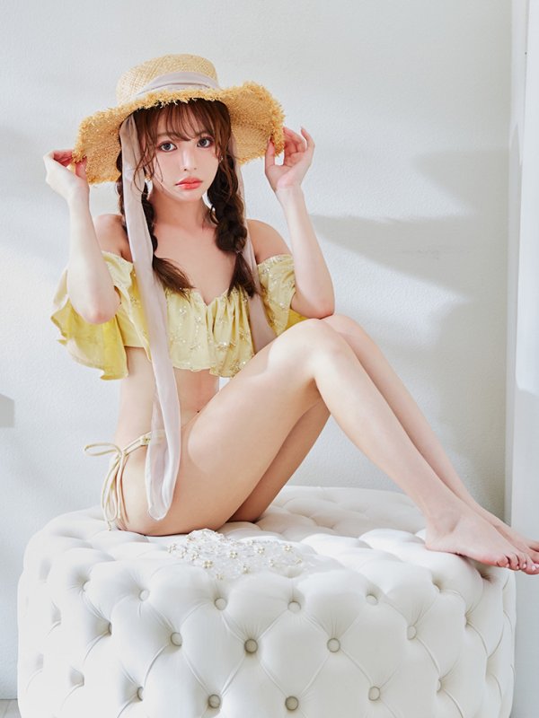 画像13: 【即日発送】【ビキニ】【水着】ビジューオフショルダーフリルビキニ 2点セット[YMT]M266dz (13)