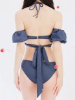 画像21: 【予約 / 6月下旬発送予定】【ビキニ】【水着】オフショルデニムビキニ 2点セット [YMT] (21)