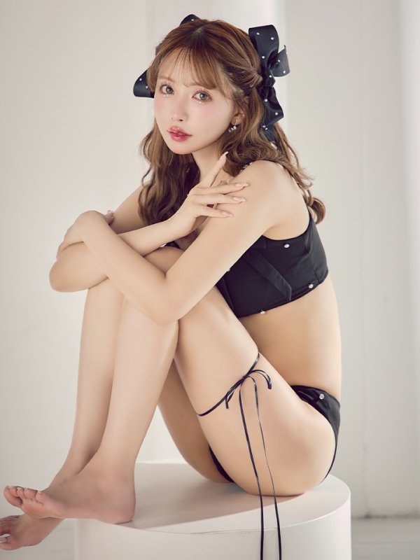 画像11: 【即日発送】【ビキニ】【水着】サイドリボンビジュースタッズビキニ 2点セット [YMT] (11)