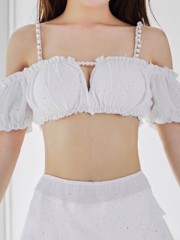 画像29: 【即日発送】【ビキニ】【水着】オフショルフレアスカートビキニ  4点セット[FB01]M274 (29)