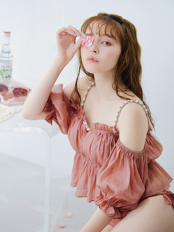 画像23: 【即日発送】【ビキニ】【水着】 パフスリーブフリルビキニ  2点セット[FB01] (23)