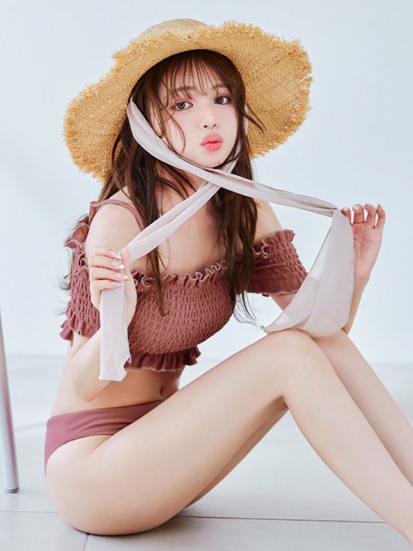 画像13: 【即日発送】【ビキニ】【水着】シャーリングオフショルビキニ  2点セット [YMT] (13)