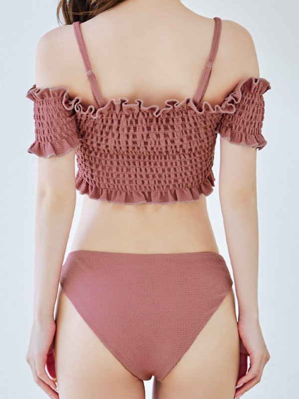 画像25: 【即日発送】【ビキニ】【水着】シャーリングオフショルビキニ  2点セット [YMT] (25)