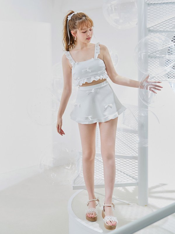 画像18: 【即日発送】【ビキニ】【水着】立体リボンフリルスカートビキニ  3点セット [FB01] (18)