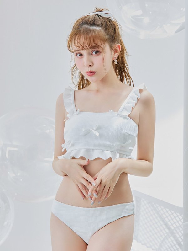 画像19: 【即日発送】【ビキニ】【水着】立体リボンフリルスカートビキニ  3点セット [FB01] (19)